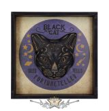   Black Cat Fortune Teller 24cm. d5565t1. Fekete macska jósnő   fantasy dísz