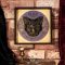 Black Cat Fortune Teller 24cm. d5565t1. Fekete macska jósnő   fantasy dísz