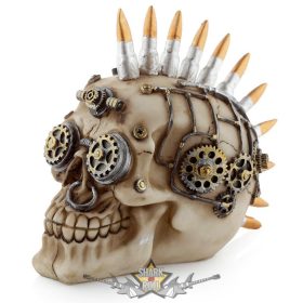   Steampunk Koponya - Mohikán Steampunk Koponya Töltényekkel. SK324.  koponya figura