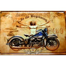 BIKER - In the beginning.  20X30.cm. fém tábla kép