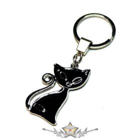 Black cat - Fekete macska. JVP.   fém kulcstartó  Black cat - Fekete macska. JVP.   fém kulcstartó