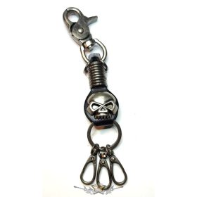 Karabiner. Koponya kis karikákkal.   fém kulcstartó. JVP.