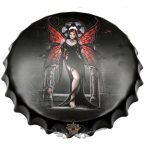   ANGEL Tin Sign Cafe Bar Pub Metal Art Poster Wall Plaque. 40.cm.  kerek fém tábla kép 