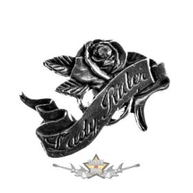 lady rider . KGJ.  nagyméretű fém motoros jelvény