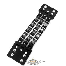   3 soros gomb szegecs -  12 db. vaskereszttel. Iron cross. JVP.  karkötő, csuklópánt. 