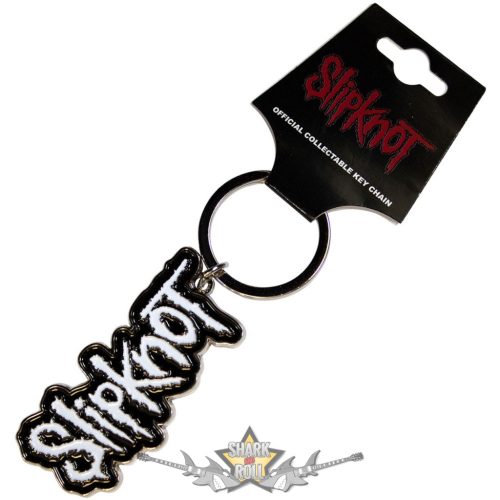 Slipknot - Keychain.  White Logo Black Border.  import fém kulcstartó