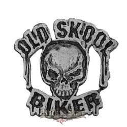 Old Skool Biker kitűző,  BE. fém motoros jelvény