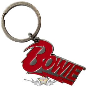 David Bowie - Keychain.  Logo.   import fém kulcstartó