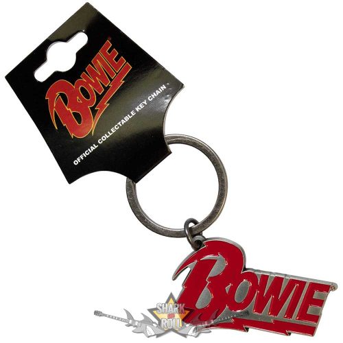 David Bowie - Keychain.  Logo.   import fém kulcstartó