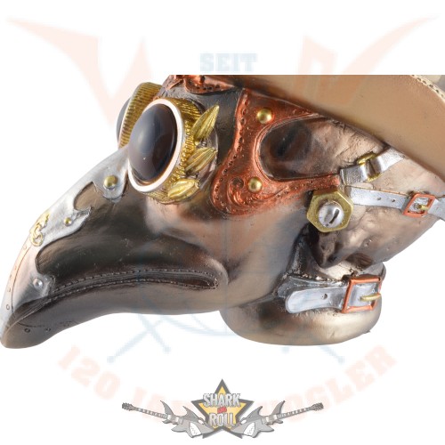 Steampunk - Skull Plaque. orvos, pilóta szemüveggel, sárgaréz színű. 839-2610.     koponya figura