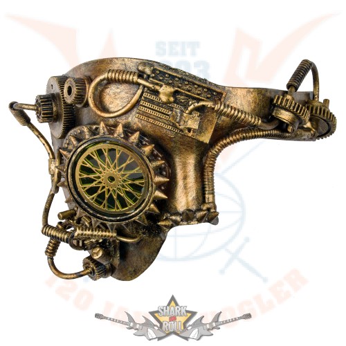 Steampunk - maszk Arany kerék.  18 x 14. cm. 842-6004.  álarc, maszk