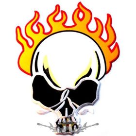 FIRE SKULL.  hátfelvarró FIRE SKULL.  hátfelvarró