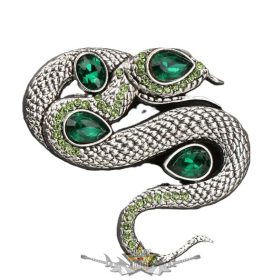 Vintage - Kígyó Bross - Elegáns Fémkígyó. Ékszer Drágakő szemű Pöttyökkel,  bross, kitűző.    Vintage - Kígyó Bross - Elegáns Fémkígyó. Ékszer Drágakő szemű Pöttyökkel,  bross, kitűző.