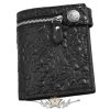 GOTHIC SKULLS - Embossed bifold. Fekete.  bőr pénztárca