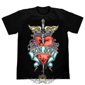 BON JOVI - HEART LOGO. Sword.   SD.   férfi zenekaros  póló.    BON JOVI - HEART LOGO. Sword.   SD.   férfi zenekaros  póló.