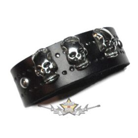 3 db. Fém Koponyával. JVP.  karkötő, csuklópánt. 