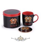 Queen – Logo Mug & Coaster In Tin.   fémdobozos bögre 