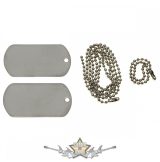   US Dog Tag Set, Stainless Steel, with chains.  medál, dog tag