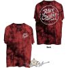 Alice In Chains - Unisex T-Shirt.  Circle Emblem (Red) (Back Print & Wash Collection)   férfi zenekaros póló