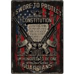   I SWORE TO PROTECT AND DEFEND THE CONSTITUTION TIN   Metal Sign.  20X30.cm. fém tábla kép