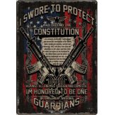   I SWORE TO PROTECT AND DEFEND THE CONSTITUTION TIN   Metal Sign.  20X30.cm. fém tábla kép