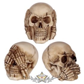   Koponya Szett, 3 db-os - Nem Látok, Nem Hallok, Nem Beszélek. SK287.  fantasy dísz