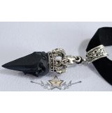   Gothic -  Dark Gothic Choker, fekete bársony szalag 3D gyanta varjúfej nyaklánc..   nyakpánt, nyakörv, nyakék