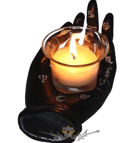 Tenyérjósló Jóslása Fekete Kiromancia Kézi Mécsestartó. U5529T1. . mécsestartó