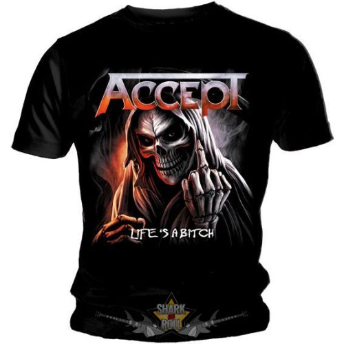 ACCEPT - LIFE AS A BITCH.  S.ZF. 004.  férfi zenekaros  póló. 