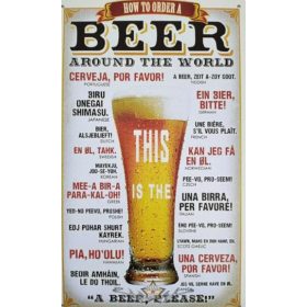 BEER - Around the world.   20X30.cm. fém tábla kép