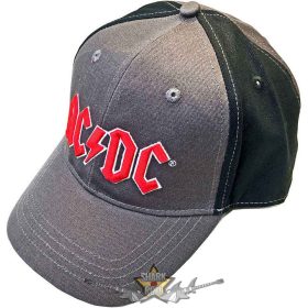   AC/DC - Unisex Baseball Cap - Red Logo (Charcoal Grey & Black) (2-Tone)    baseball sapka