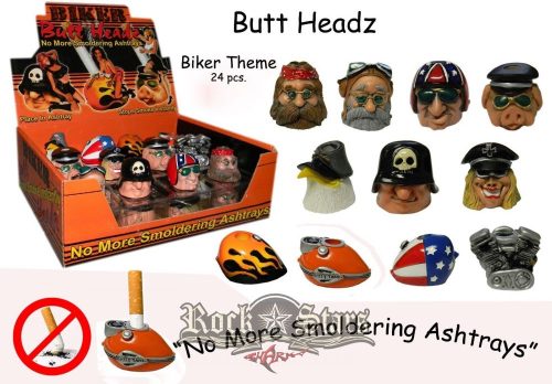 Biker Butt Headz - Motoros disznó.   füst elnyelő figura, toll és ceruzatartó.