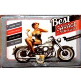   BIKER - BEST GARAGE FOR MOTORCYCLES.  20X30.cm. fém tábla kép