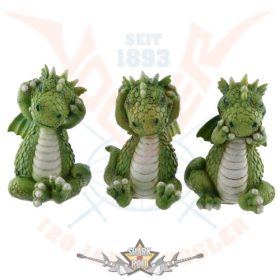   Evil Dragon. 3 db. szett. Nem lát, nem hall, nem beszél. 837-9638 . fantasy figura