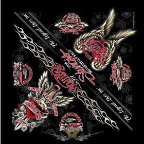   Dagger Heart Bandana - Official 76th Sturgis Motorcycle Rally. .USA.  vászon kendő