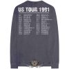 Guns N Roses - Unisex Long Sleeve T-Shirt.  Hollywood Tour (Charcoal Grey) (Back & Sleeve Print)  férfi zenekaros póló