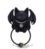 BLACK CAT - Vampuss fekete denevérmacska - Vampuss Black Bat Cat Door Knocker 20cm. U6129W2.  kopogtató   fantasy figura, asztali dísz