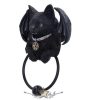 BLACK CAT - Vampuss fekete denevérmacska - Vampuss Black Bat Cat Door Knocker 20cm. U6129W2.  kopogtató   fantasy figura, asztali dísz