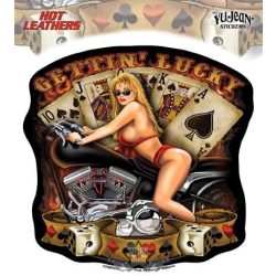 Hot Leathers - Gettin Lucky Lady - Sticker. Vinyl stickers. matrica szett