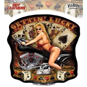   Hot Leathers - Gettin Lucky Lady - Sticker. Vinyl stickers. matrica szett
