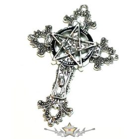 GOTHIC - Kereszt pentagrammal.   JEG.    nyaklánc, medál