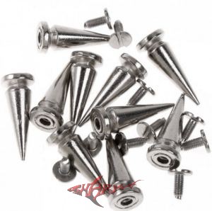 Szegecs - 26.mm. Tüske szegecs. NIKKEL KÚPOS DÍSZ. 26. mm