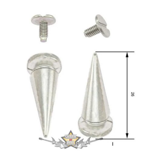 Szegecs - 26.mm. Tüske szegecs. NIKKEL KÚPOS DÍSZ. 26. mm