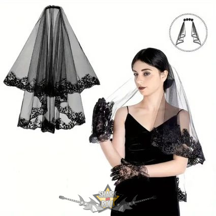 Gótikus - Góth  csipke fátyol