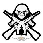   Iron Maiden - Eddy - Army logo. F.IT. 257.  zenekaros felvarró