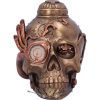 Steampunk Pipe Up Modified Skull Ornament. 18.cm.  D5065. STEAMPUNK  koponya figura