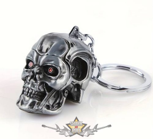 Terminator - Skull Fire Helmet - T-800 Endoskeleton.   medál, kulcstartó