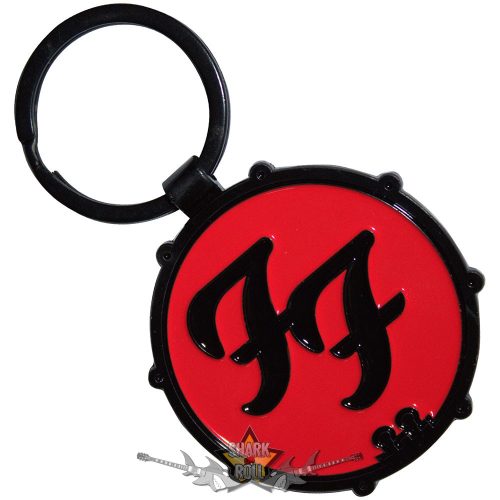 Foo Fighters - Keychain.  Ff Logo Drum Double-Sided. FOOKEY04.  import fém kulcstartó