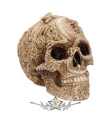   Cranial Drakos Engraved Dragon Skull Ornament - Gravírozott sárkánykoponya dísz 19,5 cm. U4465n9.  koponya figura