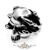   Koponya karmokkal - 2.design. skull ring.  Steinless Steel. gyűrű